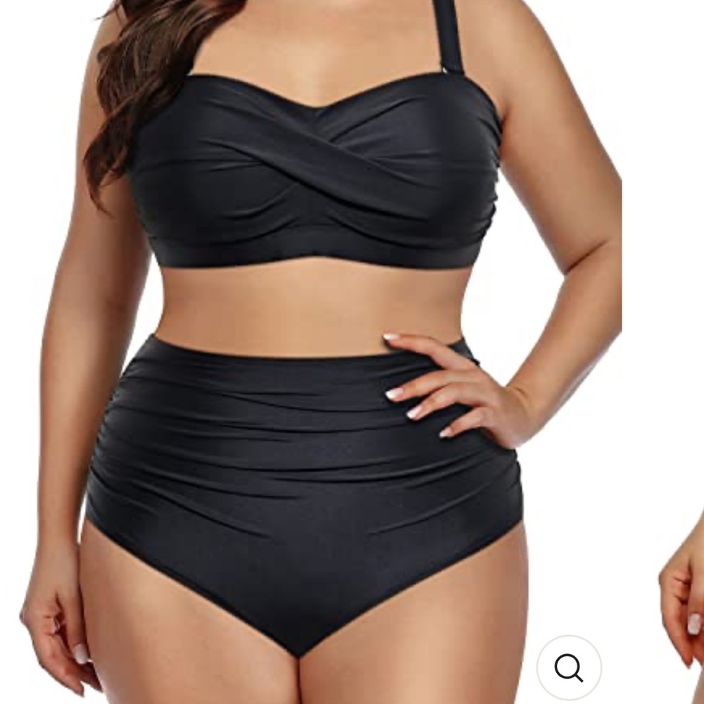 Monique
Plus Size Tummy Control Two Piece Bathing Suits For Women-Black